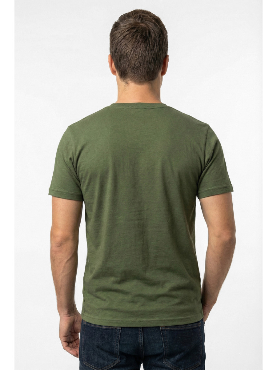 Футболка мужская батальная однотонная цвета хаки 210130C