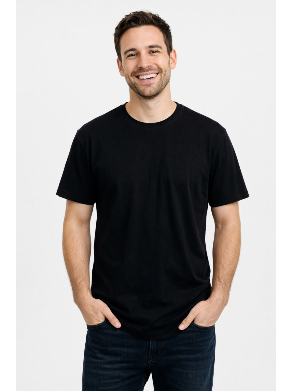 Футболка мужская батальная однотонная черного цвета 210131C
