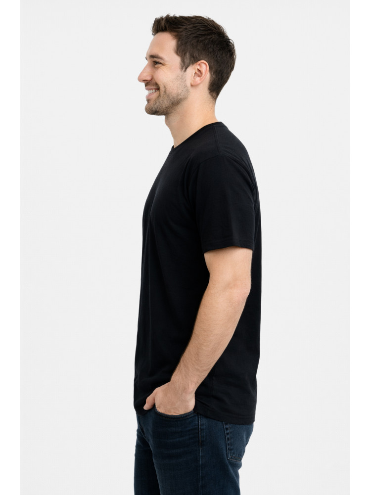 Футболка мужская батальная однотонная черного цвета 210131C