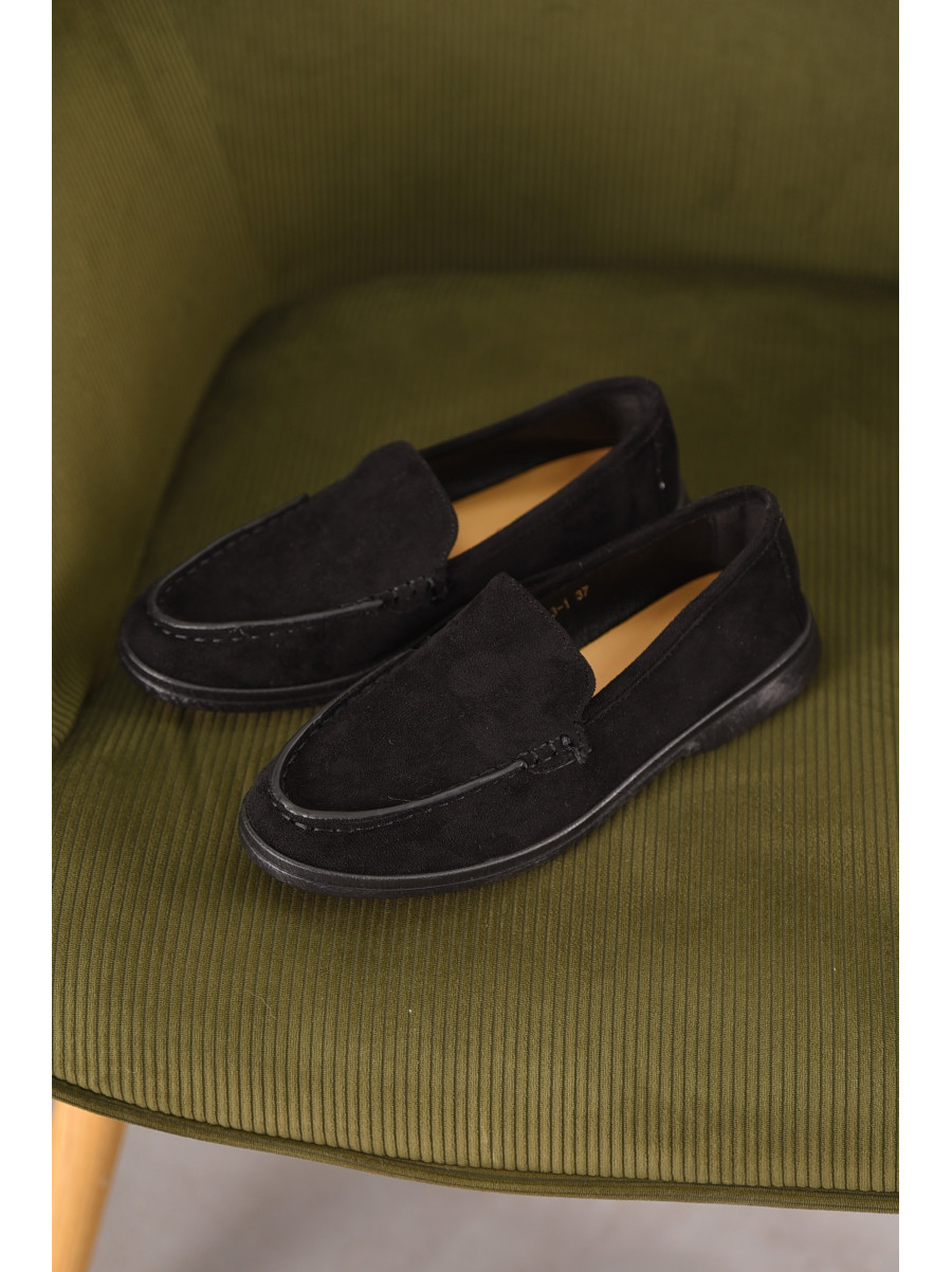 Туфли-лоферы женские черного цвета JН2103-1 210134C