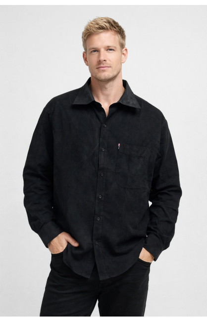 Рубашка мужская полубатальная черного цвета F1037 210135C Рубашка мужская полубатальная черного цвета F1037 210135C
