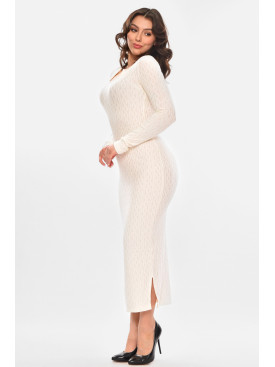 Сукня жіноча однотонна молочного кольору 0866 210138C Сукня жіноча однотонна молочного кольору 0866 210138C