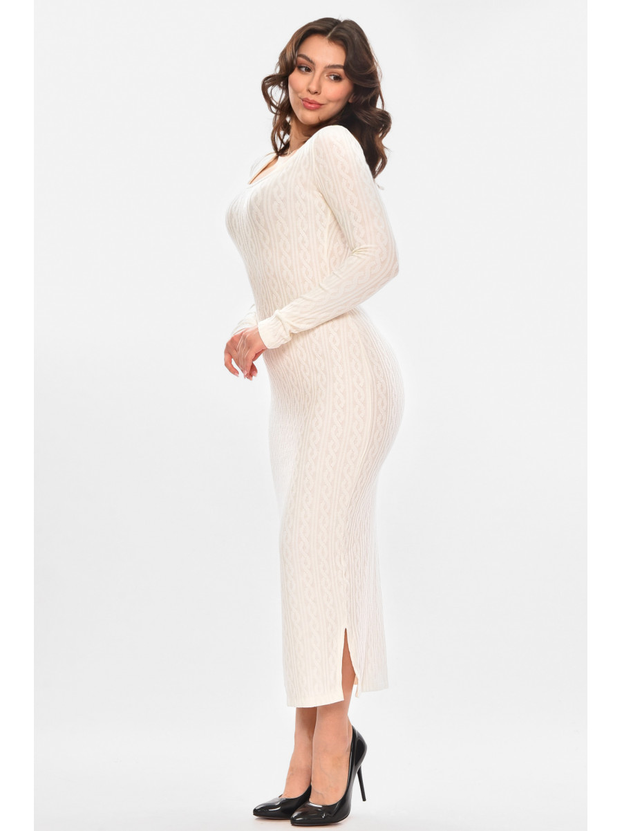 Платье женское однотонное молочного цвета 0866 210138C