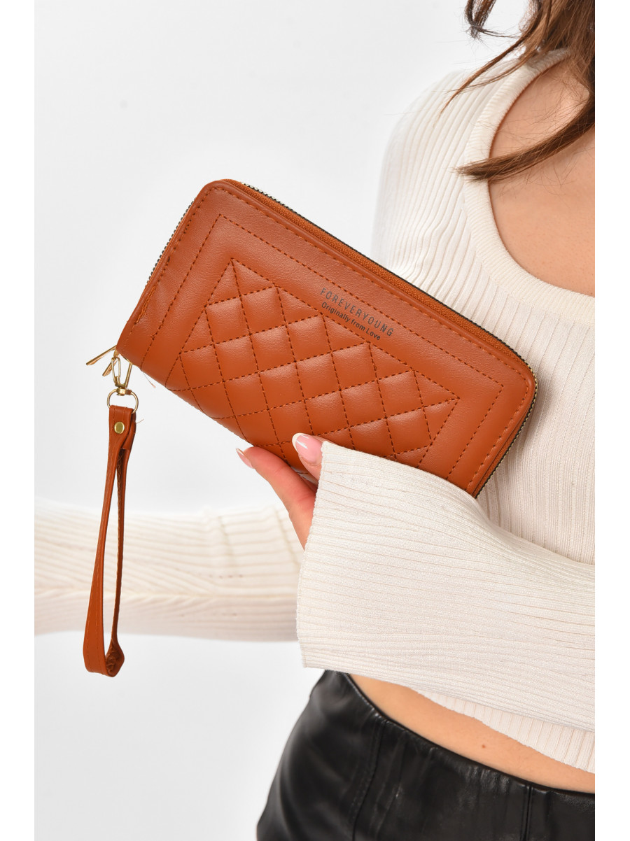 Кошелек женский из экокожи коричневого цвета YZ-311 210140C