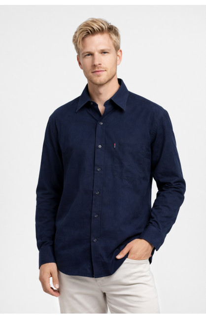 Рубашка мужская полубатальная тёмно-синего цвета F1036 210143C Рубашка мужская полубатальная тёмно-синего цвета F1036 210143C