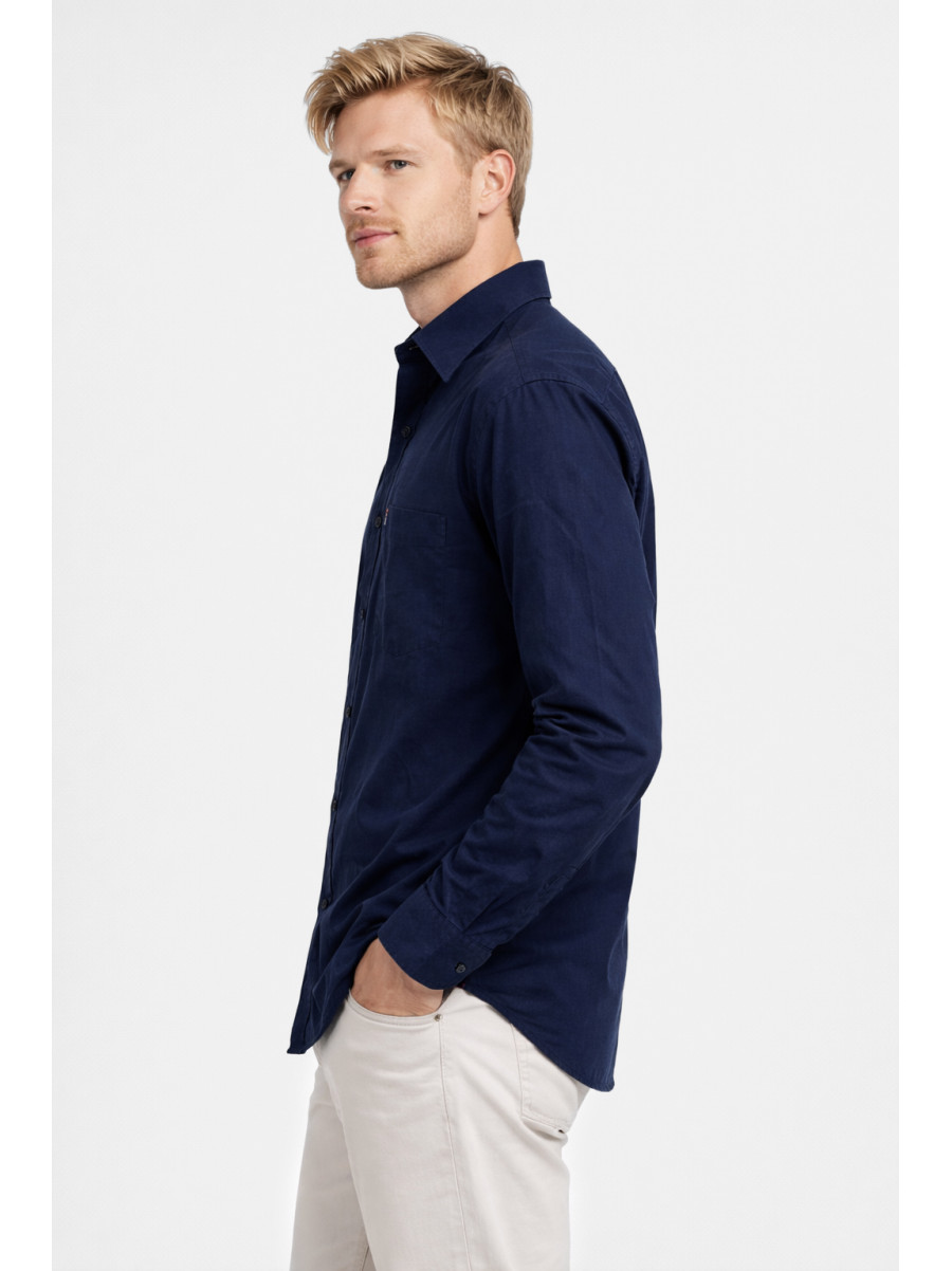 Рубашка мужская полубатальная тёмно-синего цвета F1036 210143C