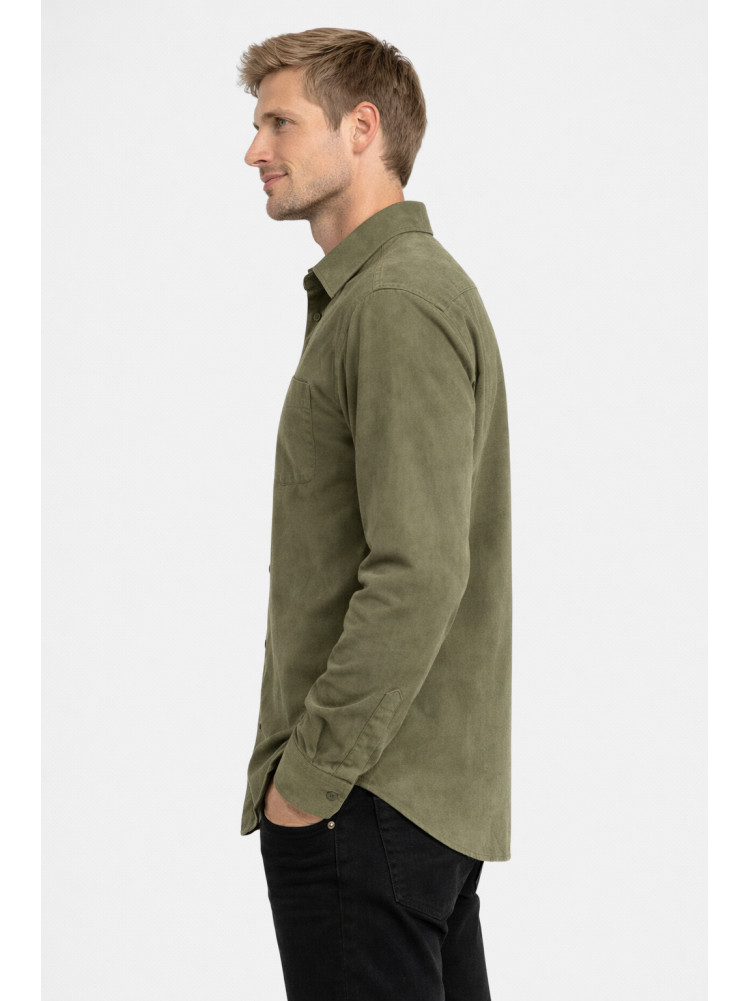 Рубашка мужская однотонная цвета хаки 210147C
