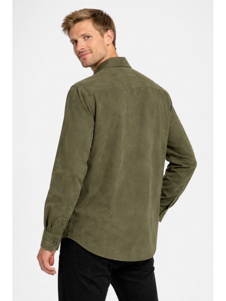Рубашка мужская однотонная цвета хаки 210147C