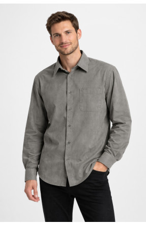 Рубашка мужская однотонная серого цвета F1035 210149C