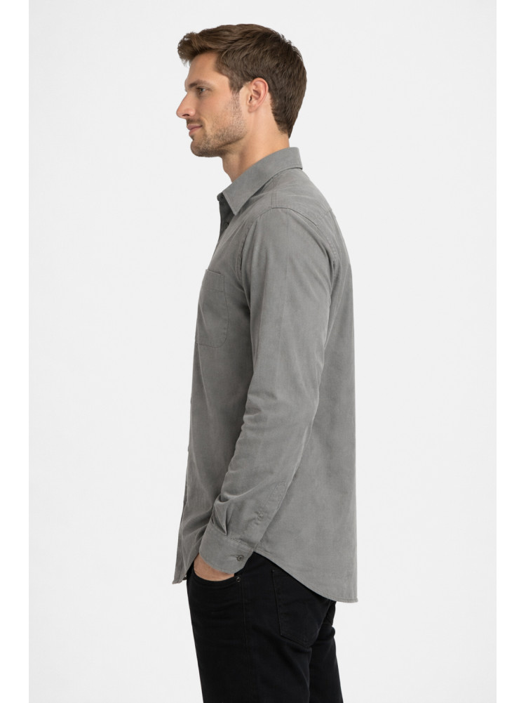 Рубашка мужская однотонная серого цвета F1035 210149C