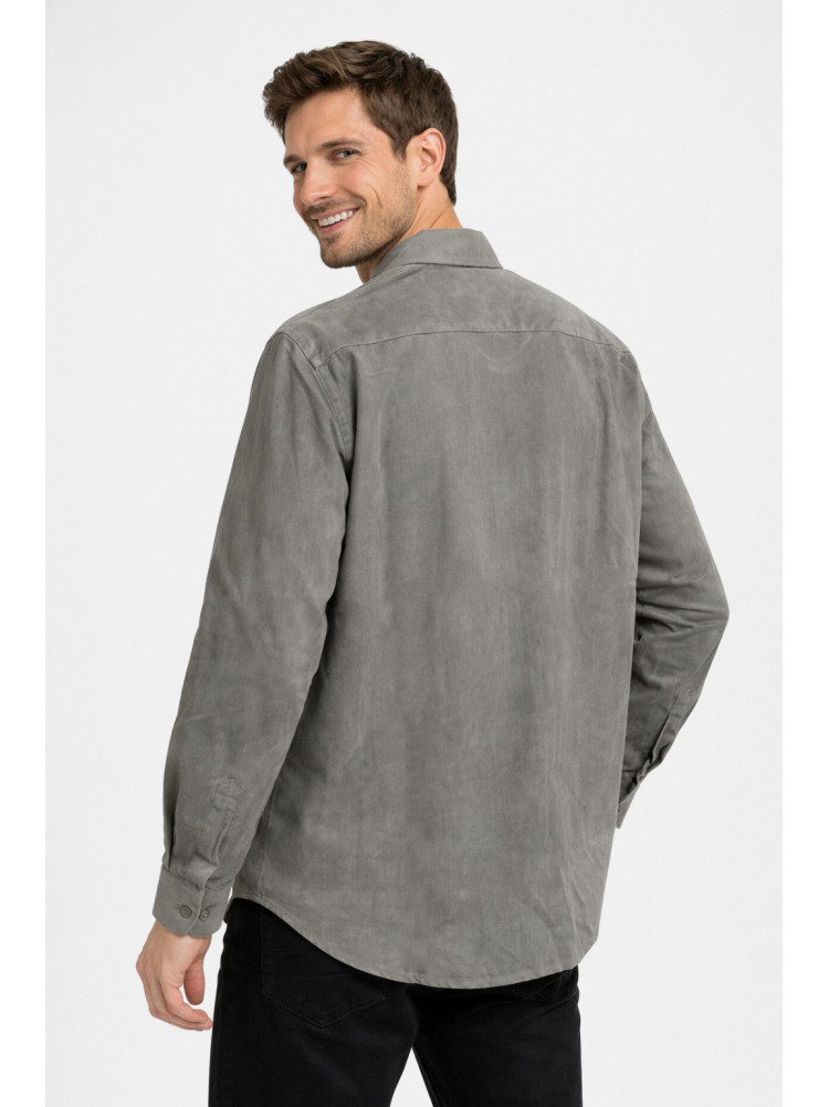 Рубашка мужская однотонная серого цвета F1035 210149C