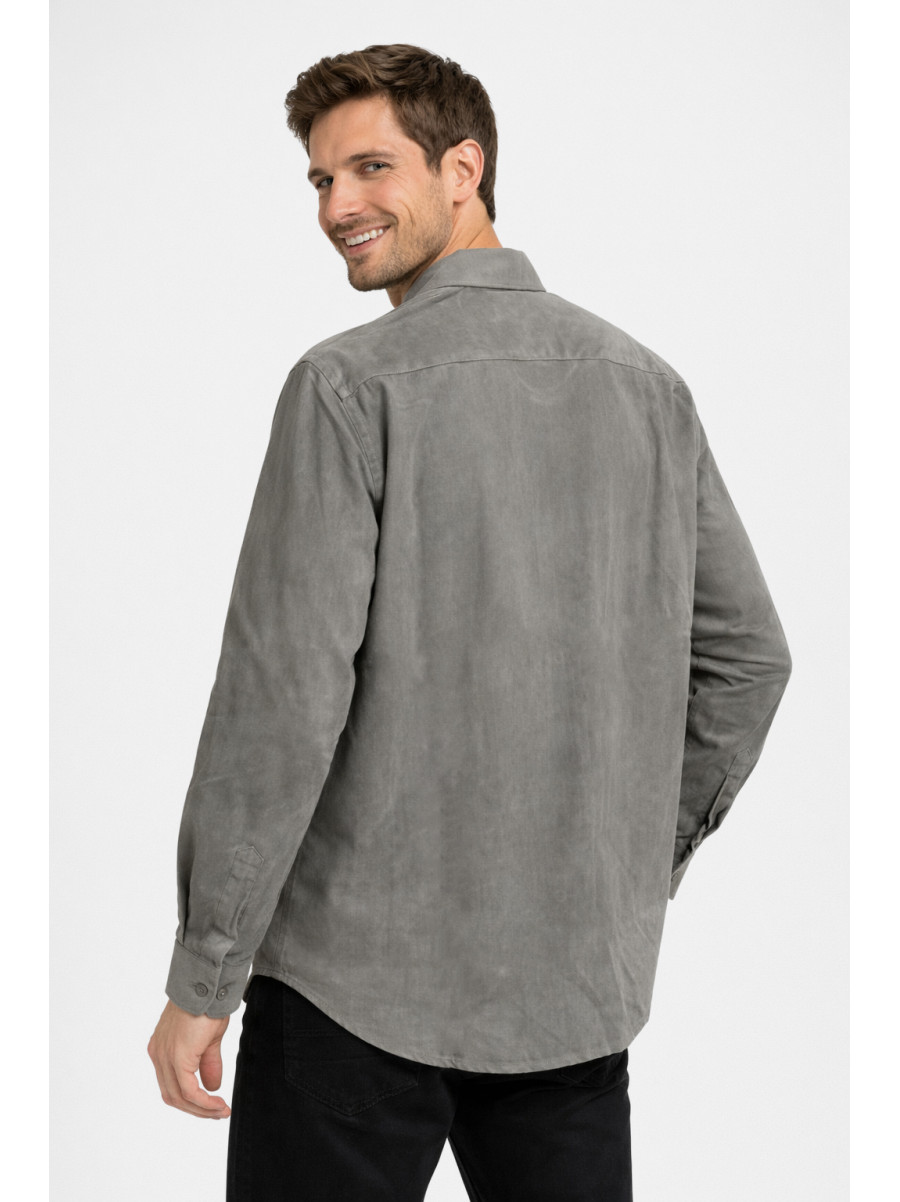 Рубашка мужская однотонная серого цвета F1035 210149C