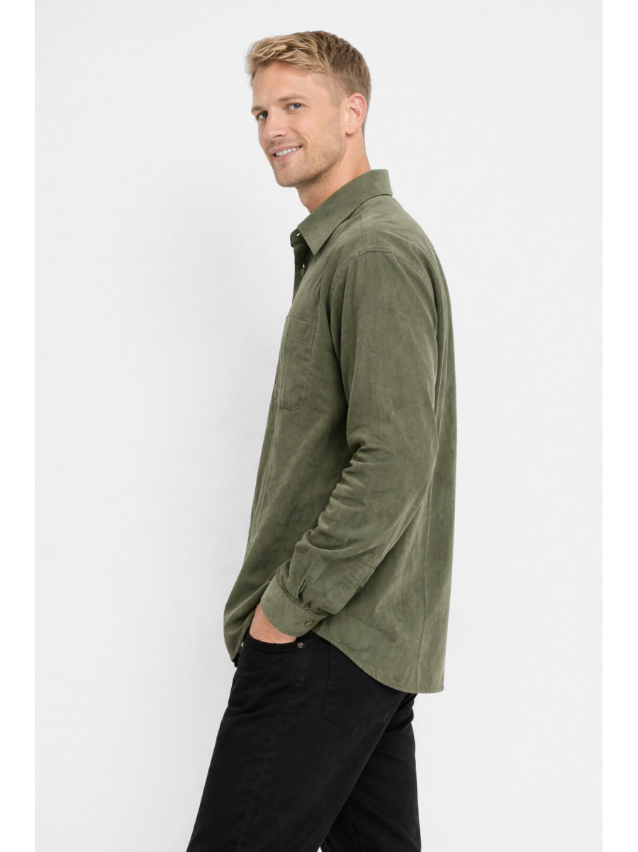 Рубашка мужская полубатальная цвета хаки 210150C