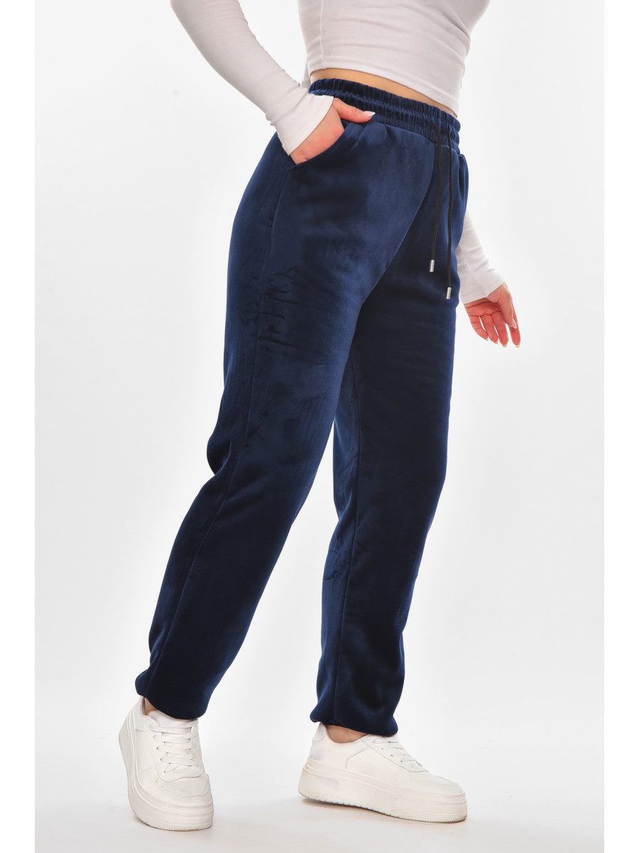 Штани жіночі на штучному хутрі темно-синього кольору С207-2 210153C