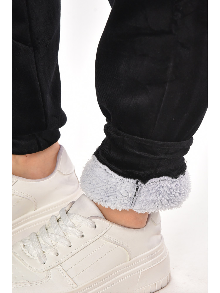 Штани жіночі на штучному хутрі чорного кольору С207-2 210154C