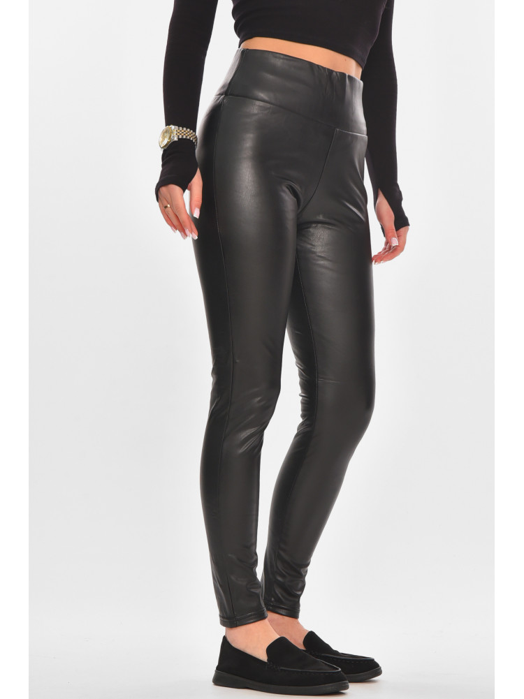 Лосины женские эко-кожа утепленные черного цвета 0016 210159C