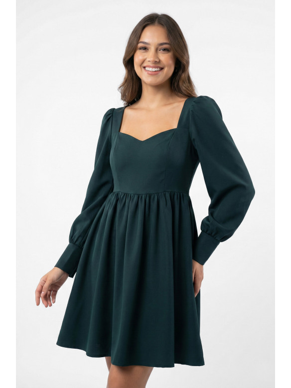 Платье женское однотонное тёмно-зеленого цвета 467 210166C