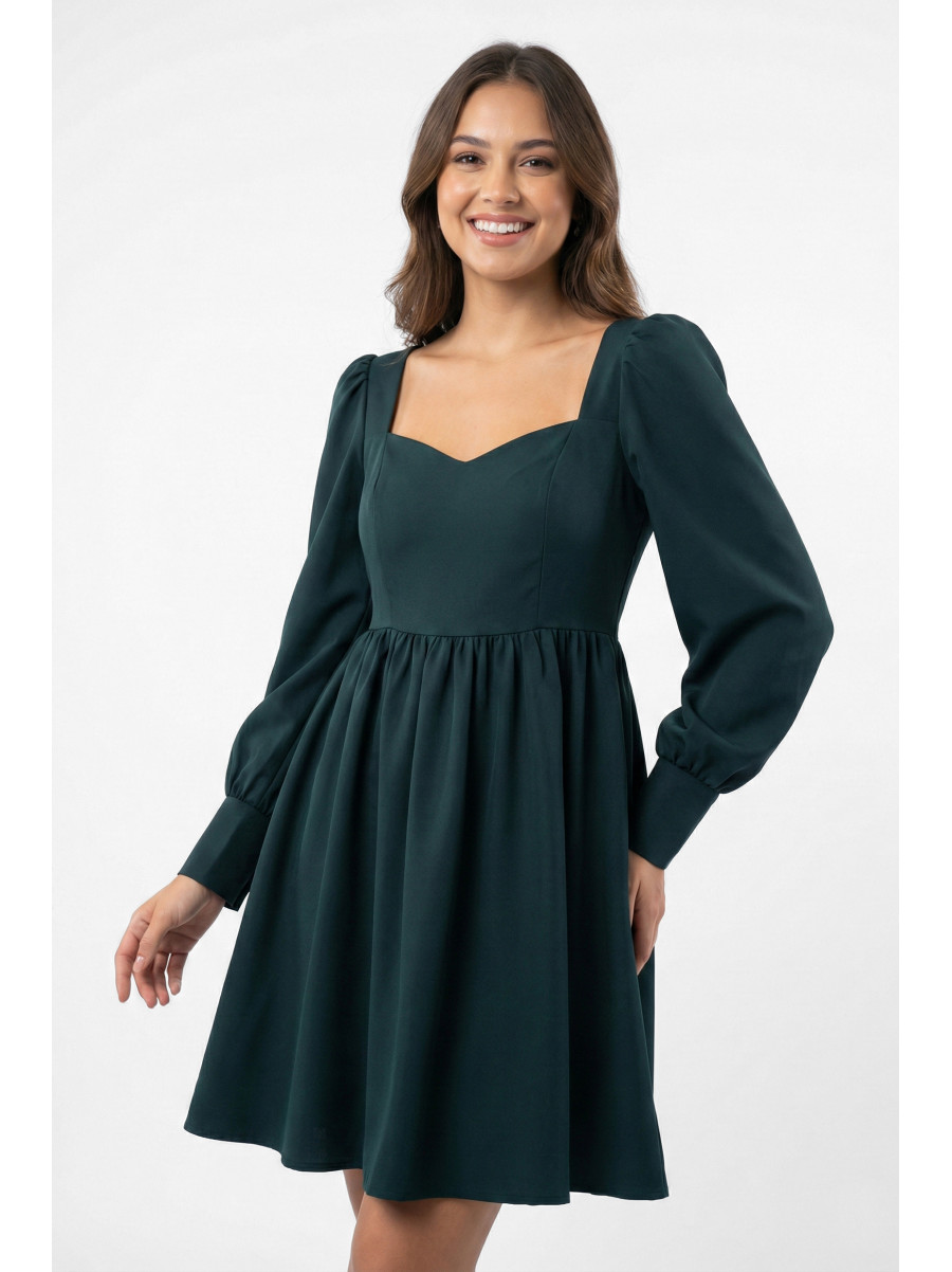 Платье женское однотонное тёмно-зеленого цвета 467 210166C