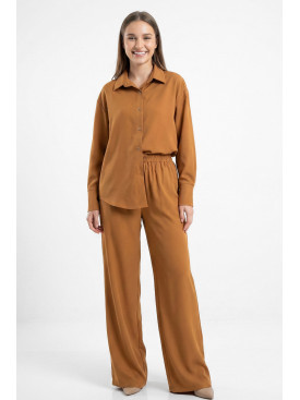 Костюм жіночий однотонний гірчичного кольору 551 210167C