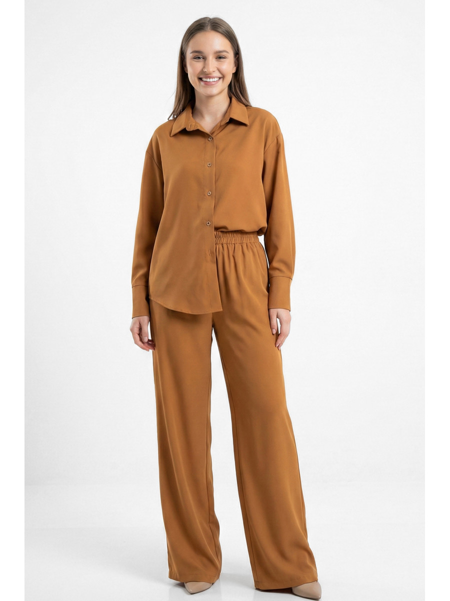 Костюм женский однотонный горчичного цвета 551 210167C