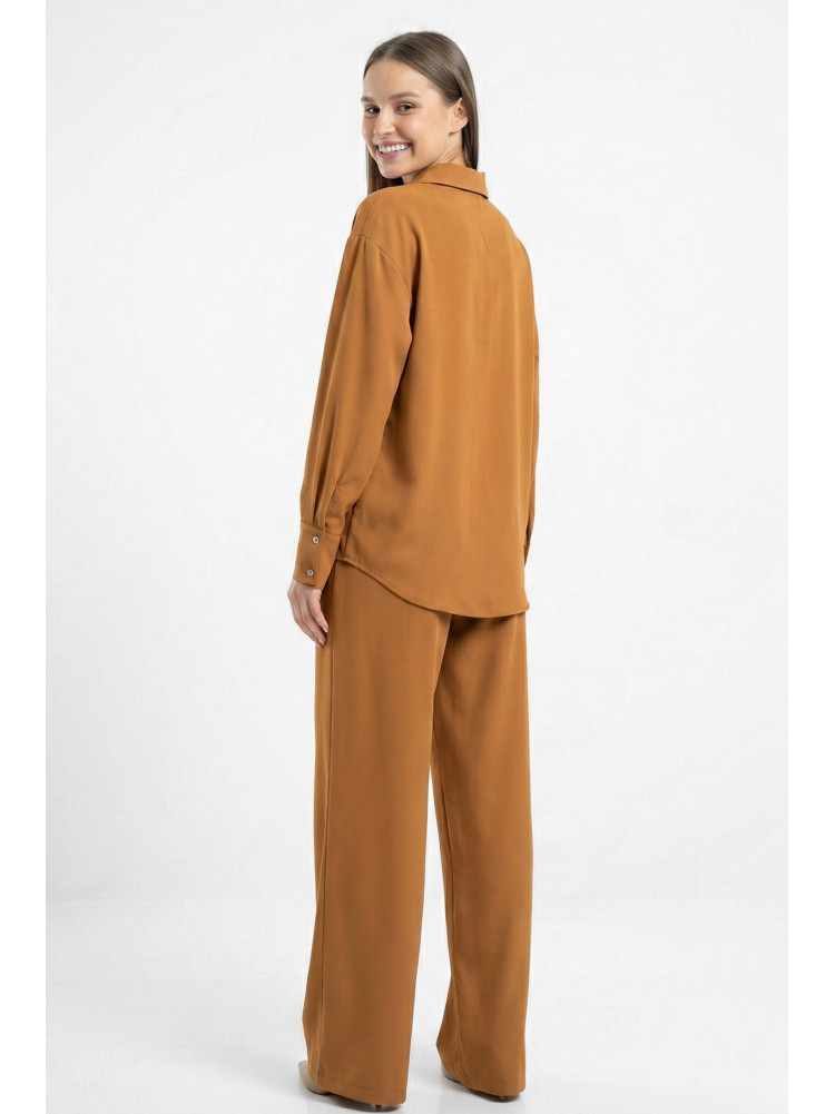 Костюм женский однотонный горчичного цвета 551 210167C