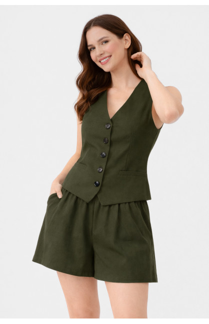 Костюм женский однотонный цвета хаки 615 210171C Костюм женский однотонный цвета хаки 615 210171C