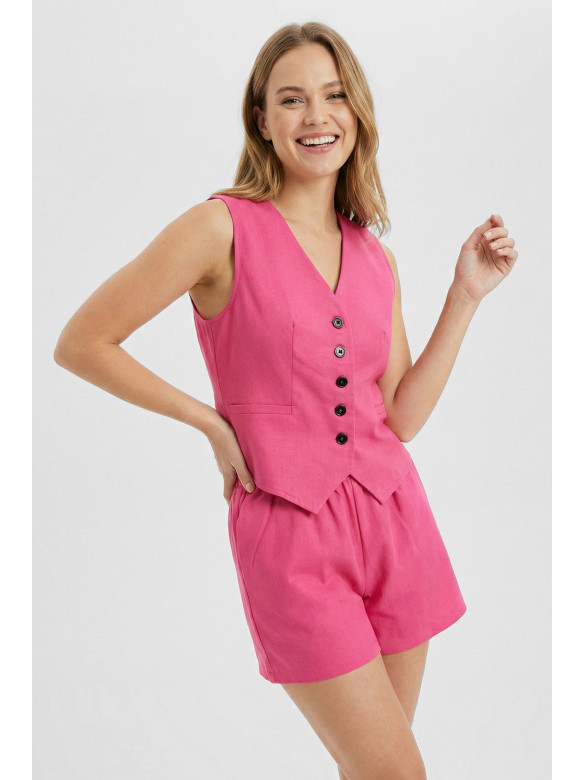 Костюм женский однотонный малинового цвета 615 210173C