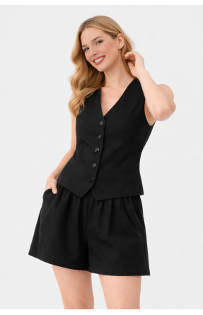 Костюм женский однотонный черного цвета 615 210175C