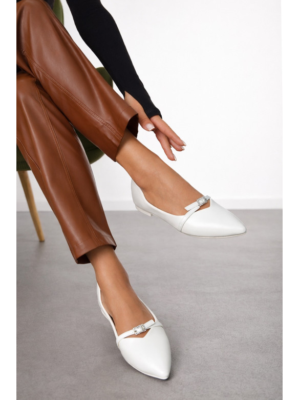 Балетки женские белого цвета W1311-9 210191C