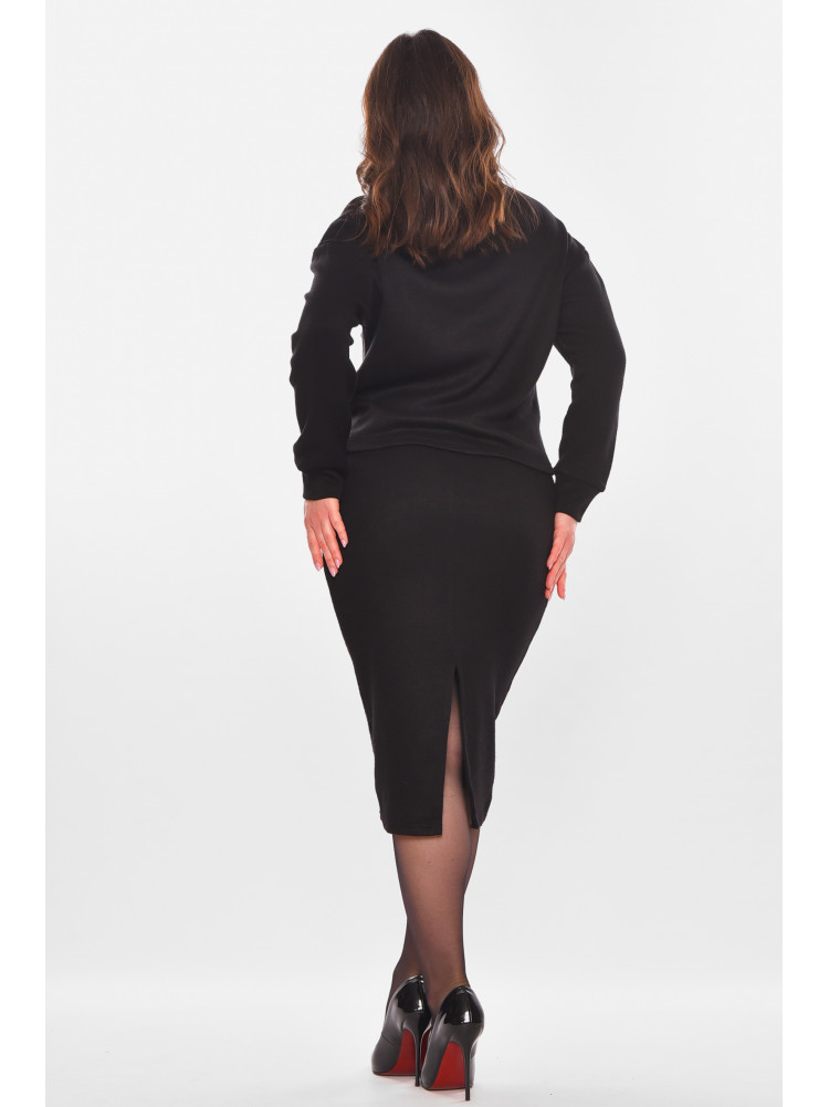 Костюм женский однотонный трикотаж черного цвета 6584 210192C