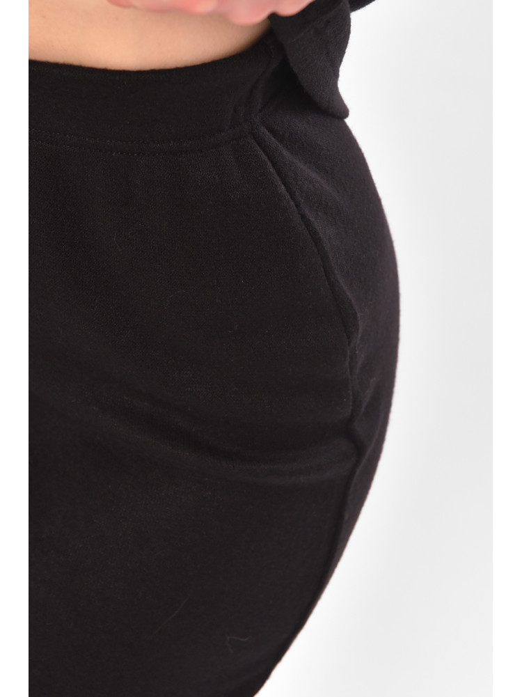 Костюм женский однотонный трикотаж черного цвета 6584 210192C
