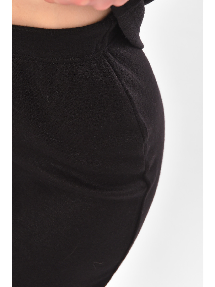 Костюм женский однотонный трикотаж черного цвета 6584 210192C