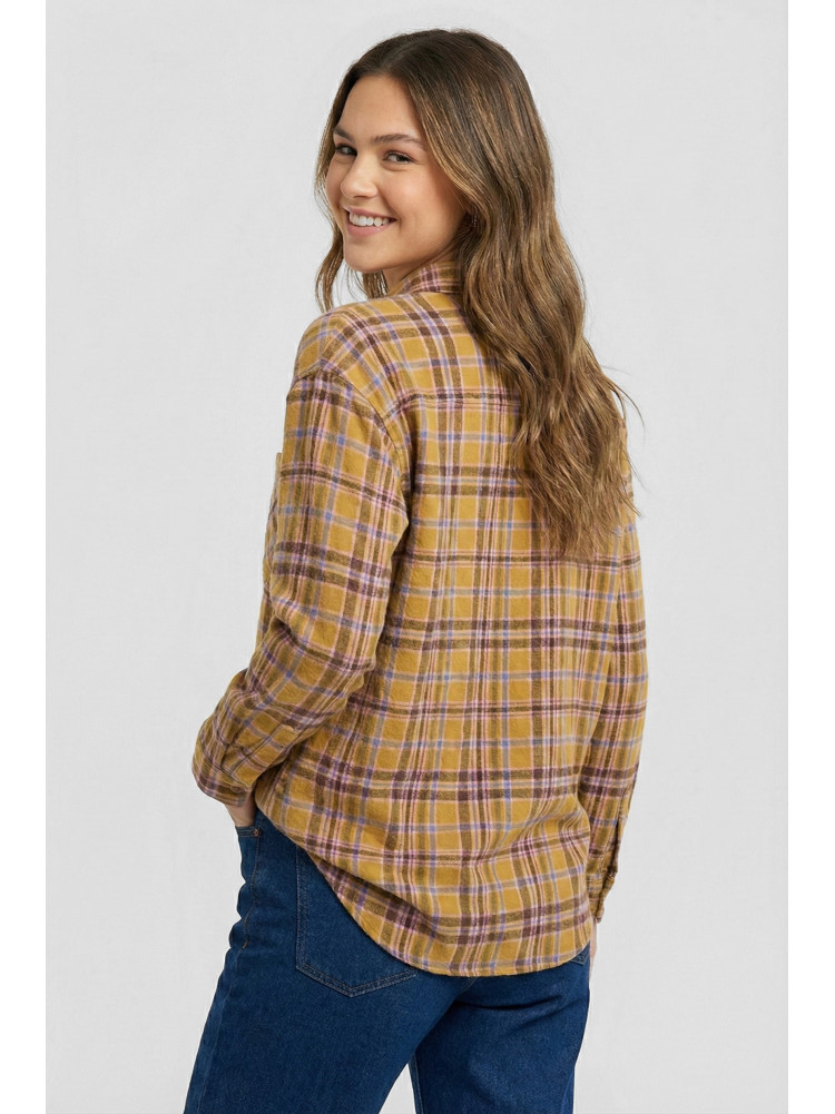 Рубашка женская горчичного цвета в клеточку 7044 210193C