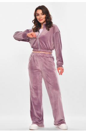 Спортивный костюм женский велюровый сиреневого цвета 7164 210199C Спортивный костюм женский велюровый сиреневого цвета 7164 210199C
