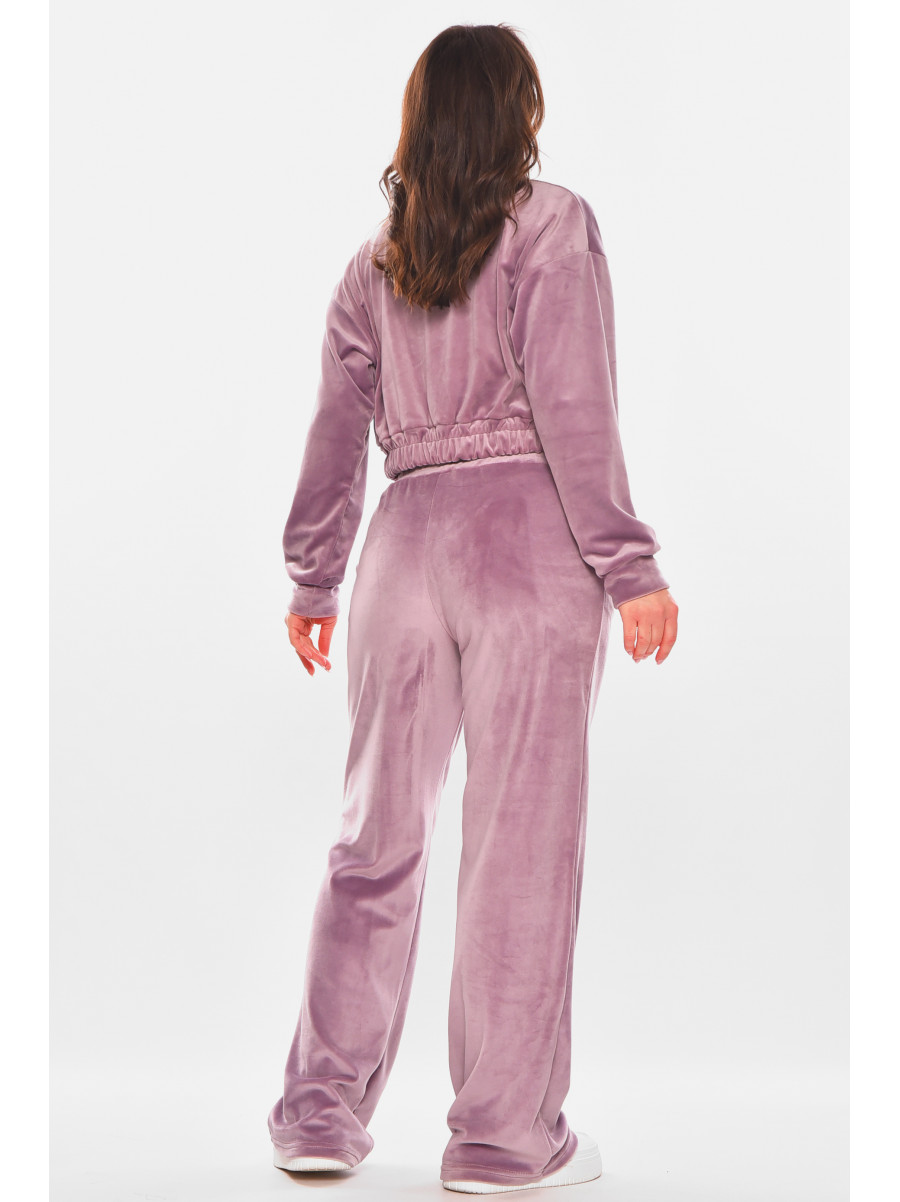 Спортивный костюм женский велюровый сиреневого цвета 7164 210199C