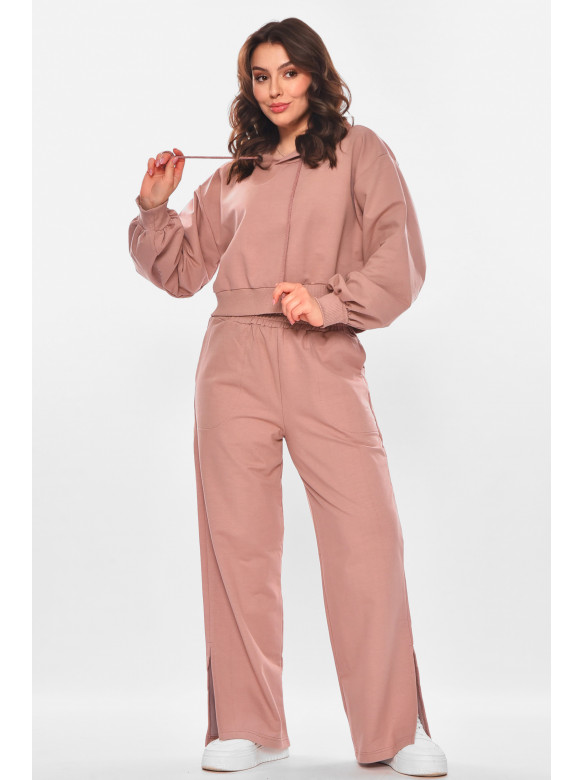 Спортивный костюм женский однотонный тёмно-розового цвета 6809 210200C