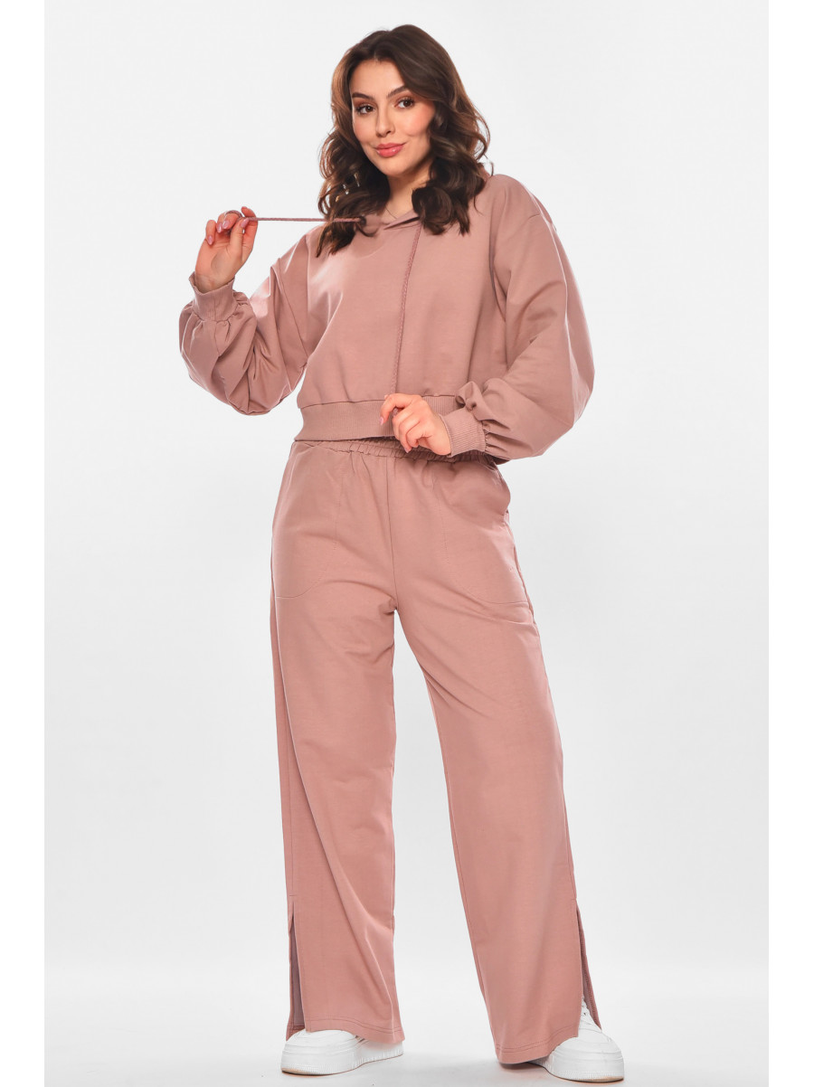 Спортивный костюм женский однотонный тёмно-розового цвета 6809 210200C