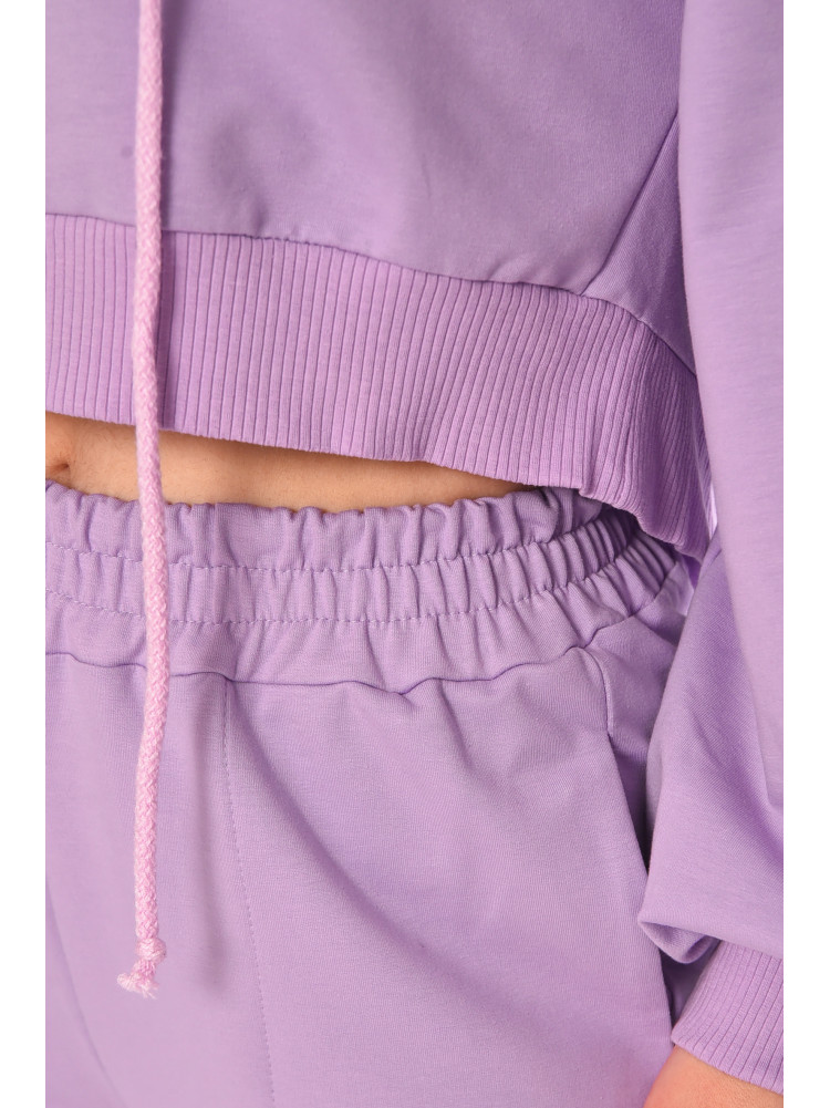 Спортивный костюм женский однотонный сиреневого цвета 6815 210201C