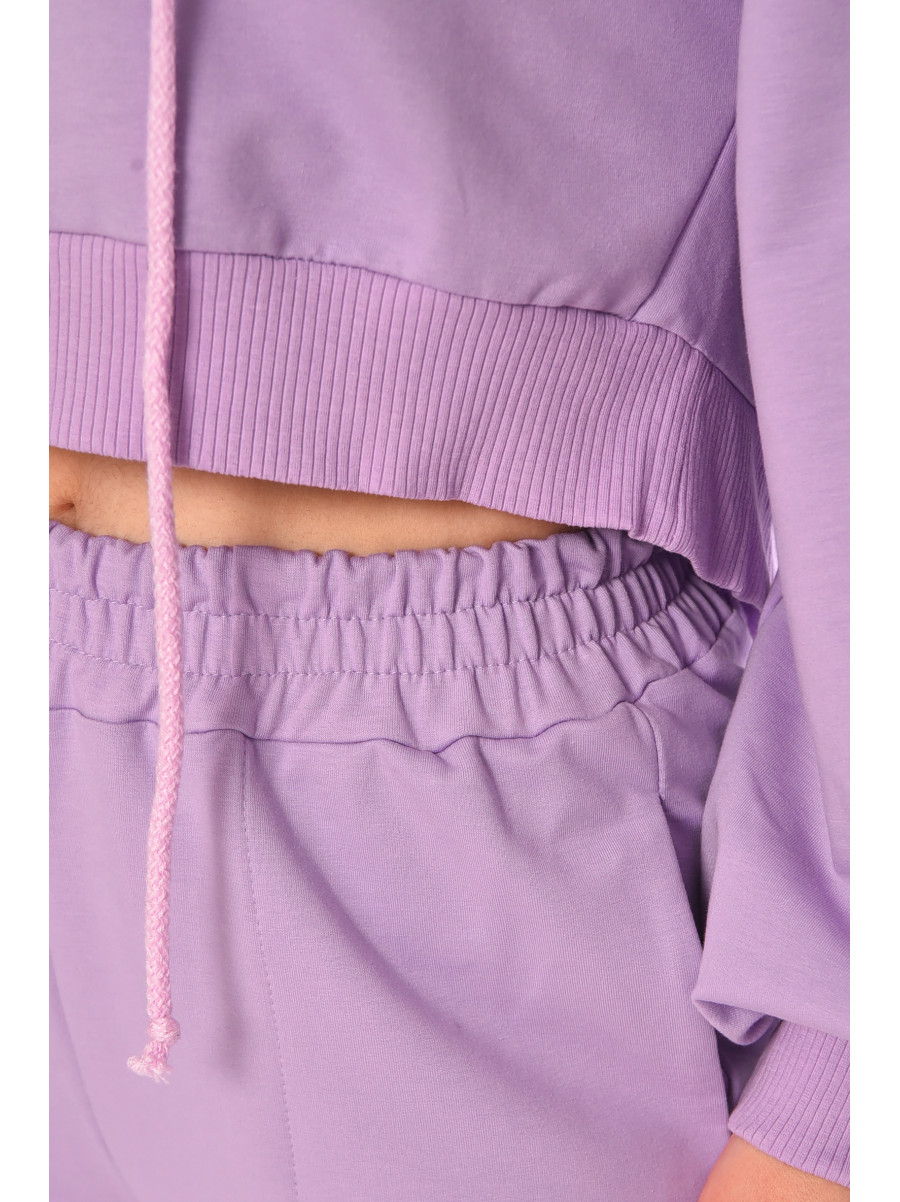 Спортивный костюм женский однотонный сиреневого цвета 6815 210201C
