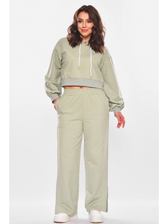 Спортивный костюм женский однотонный мятного цвета 6822 210202C