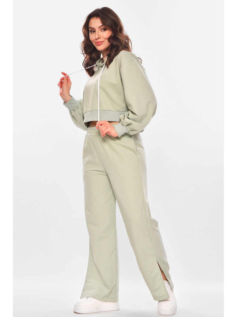 Спортивный костюм женский однотонный мятного цвета 6822 210202C