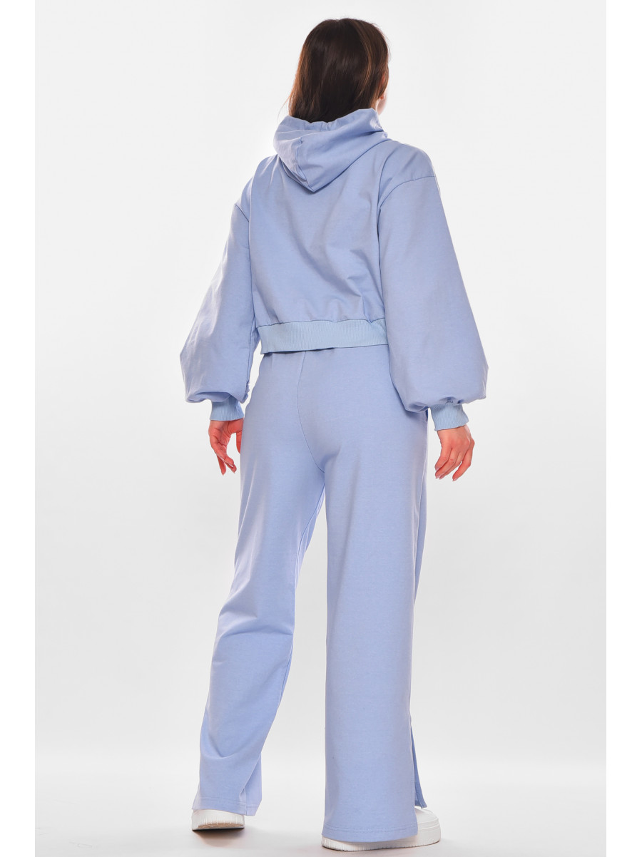 Спортивный костюм женский однотонный голубого цвета 6822 210203C