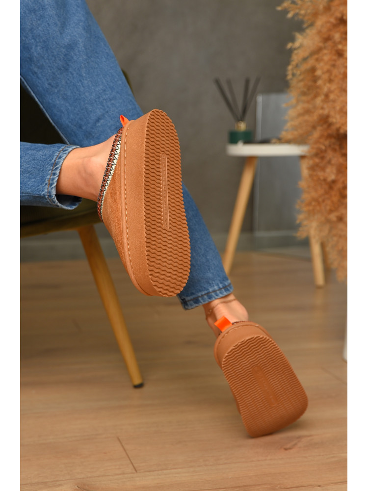 Домашние тапочки женские коричневого цвета Уценка WF6026 210217C