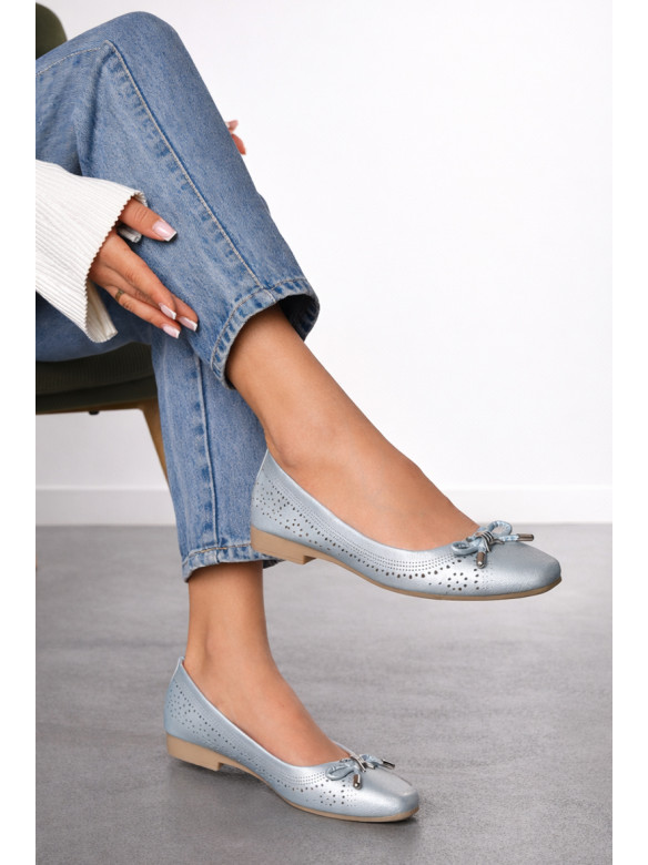 Балетки жіночі сріблястого кольору 278-23 210218C