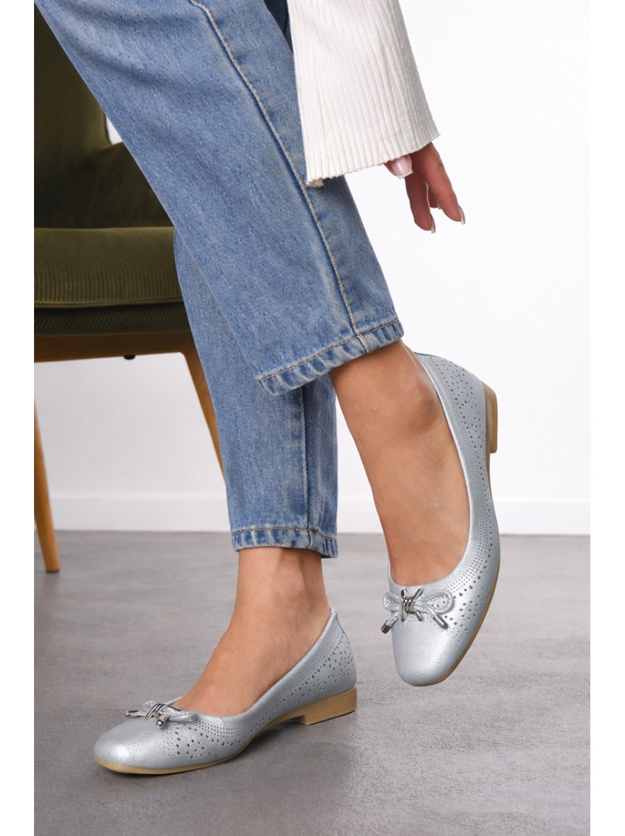 Балетки жіночі сріблястого кольору 278-23 210218C