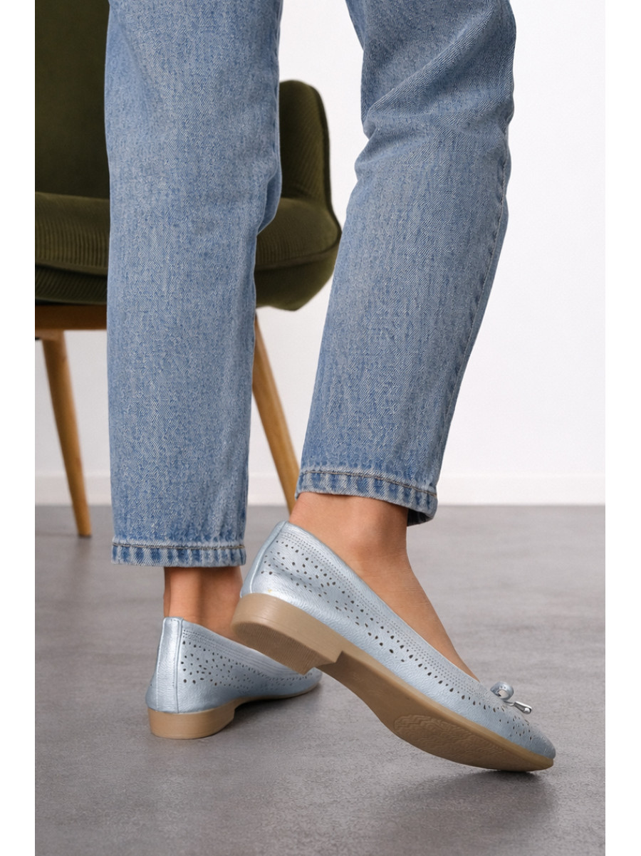 Балетки жіночі сріблястого кольору 278-23 210218C