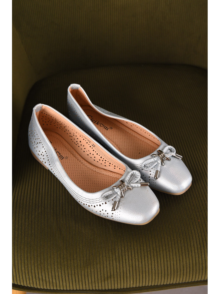 Балетки жіночі сріблястого кольору 278-23 210218C