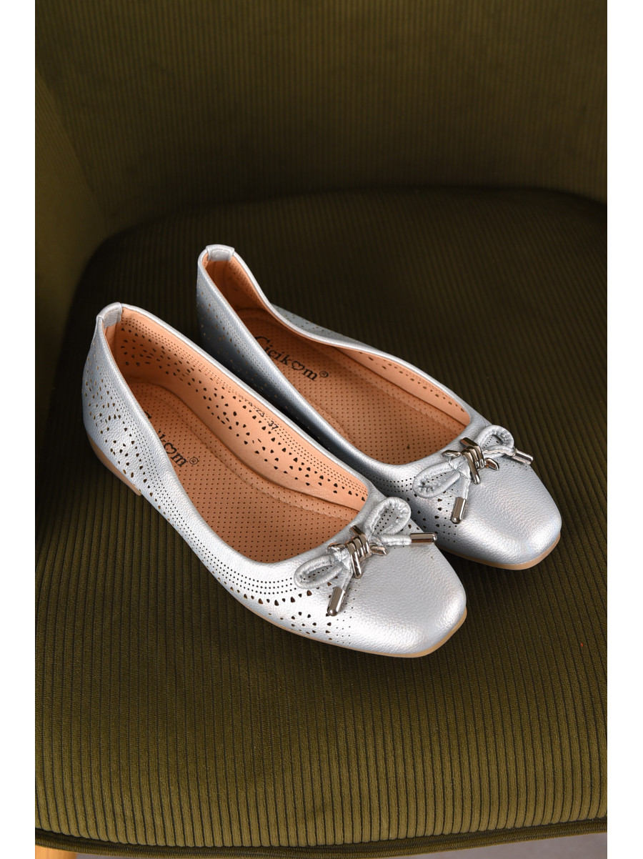 Балетки жіночі сріблястого кольору 278-23 210218C