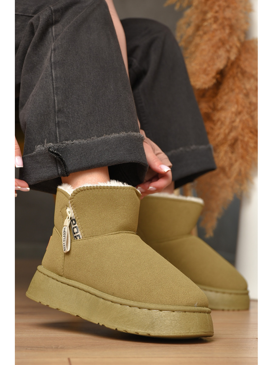 Угги женские цвета хаки искуственная замша Уценка DG18-3 210220C