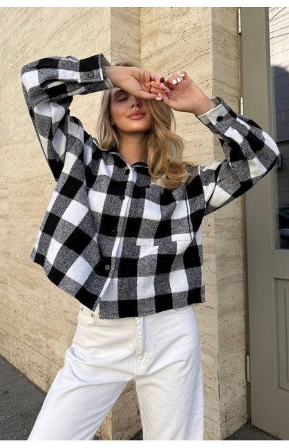 Рубашка женская байковая черного цвета с принтом 1043 210223C Рубашка женская байковая черного цвета с принтом 1043 210223C